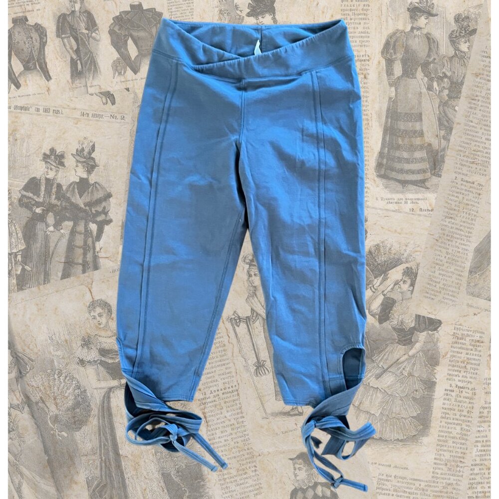 Free People Turnout Tie Leggings - Dusty Teal / Gray / Blue  - L - GUC